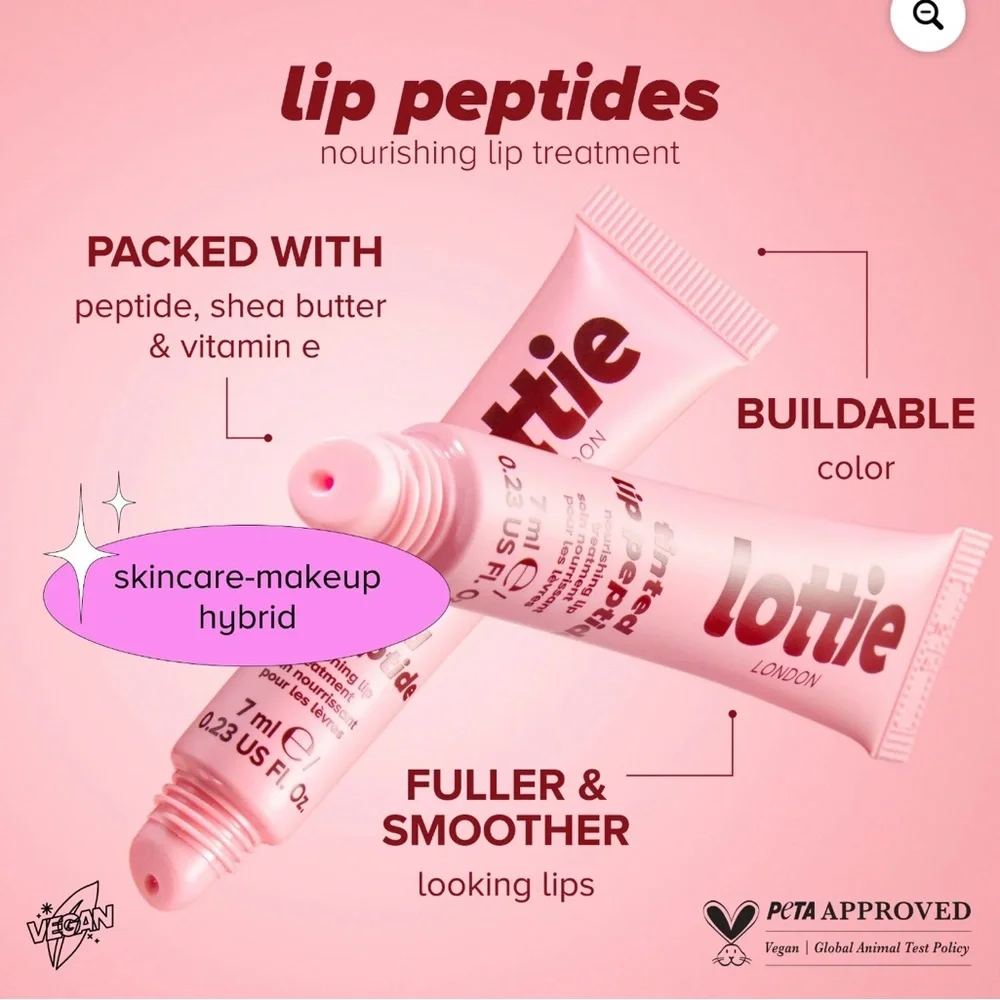 Lottie London Tinted Lip Peptide Duo (Raspberry Jam & Cotton Candy)